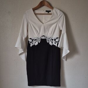 Signature by Sangria Black and White Dress